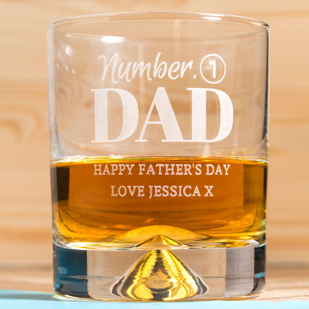 Personalised Whisky Tumbler - Number 1 Dad