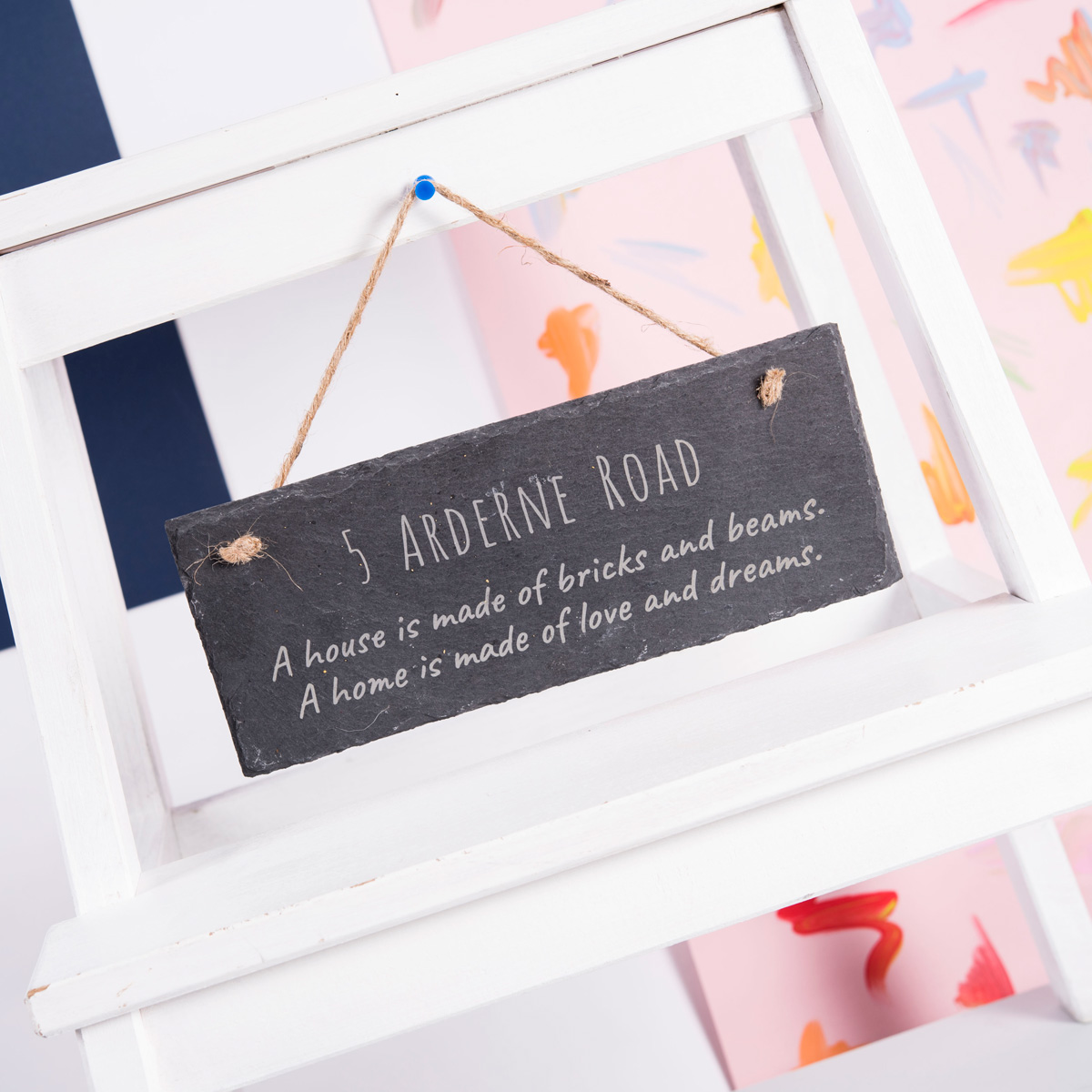 Personalised Hanging Slate Sign - Home Is Made Of Love And Dreams