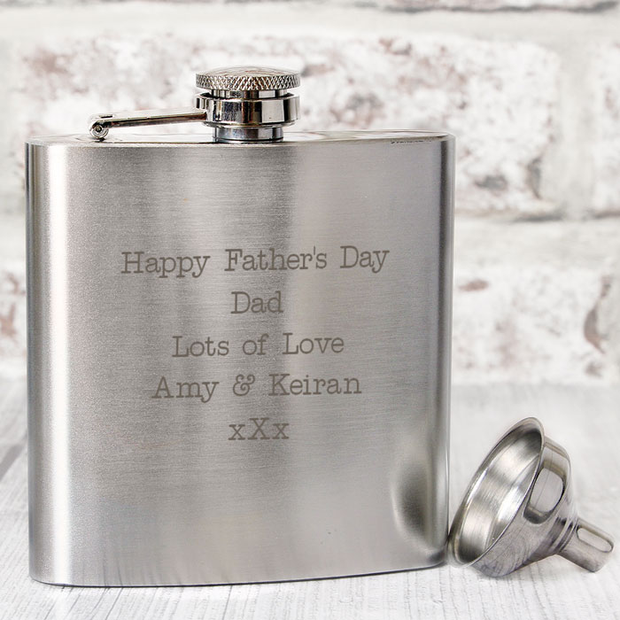 Personalised Any Message Stainless Steel Hip Flask