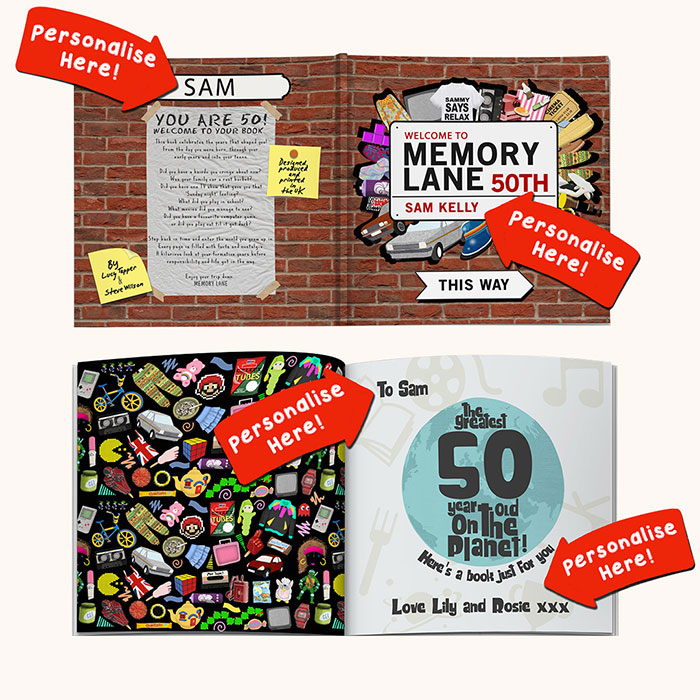 Personalised Book - Memory Lane 50th Birthday