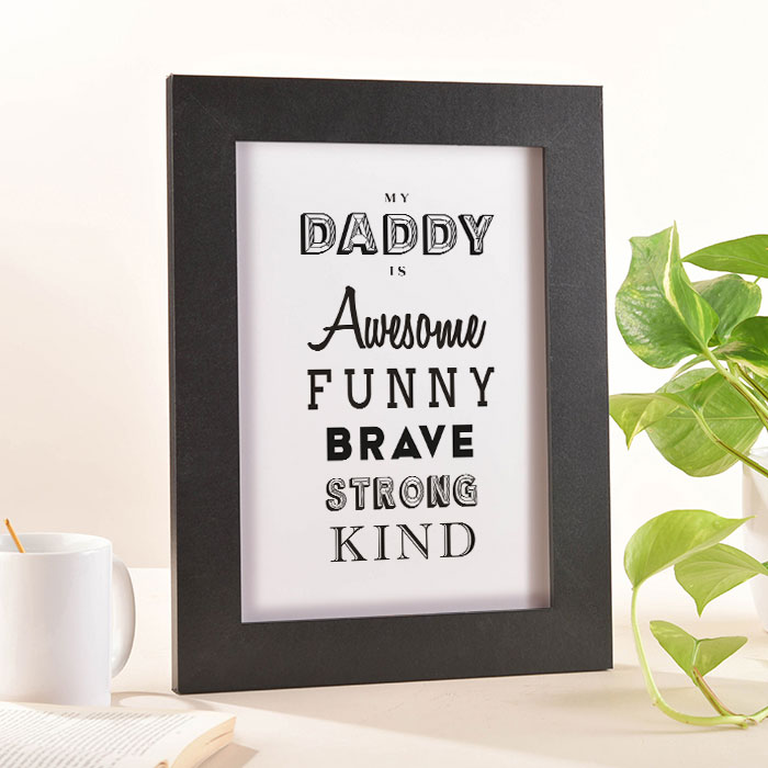 Personalised Framed Print - 5 Adjectives