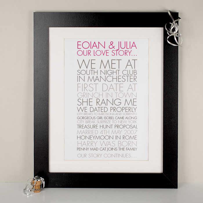 Personalised Framed Print - Our Story