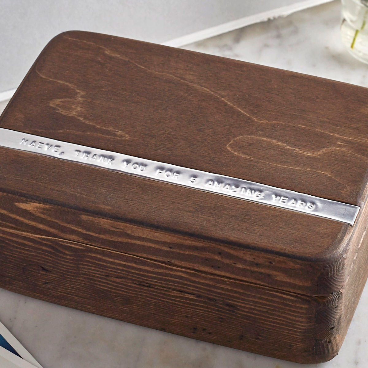 Personalised Wooden Anniversary Keepsake Box