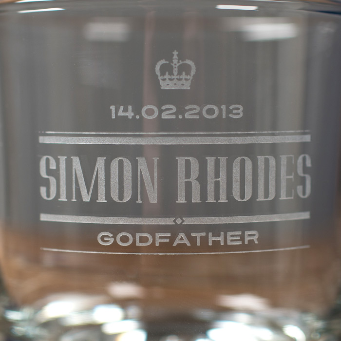 Engraved Stern Whisky Glass - Godfather