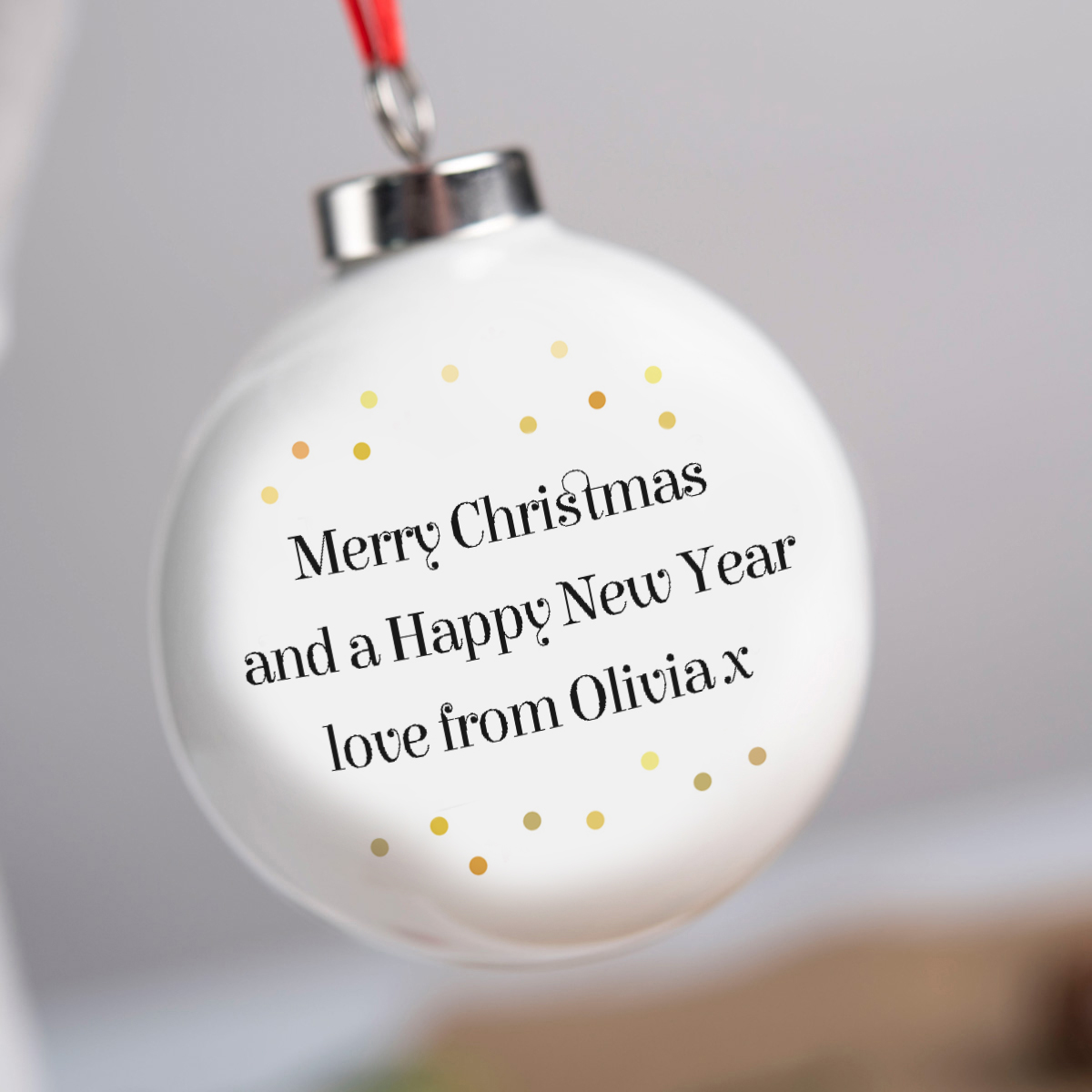 Personalised Bauble - Merry Christmas Gold