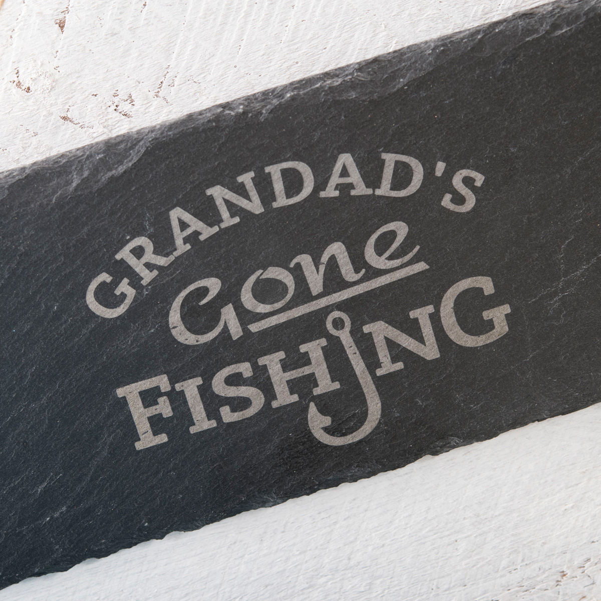 Personalised Hanging Slate Sign - Gone Fishing