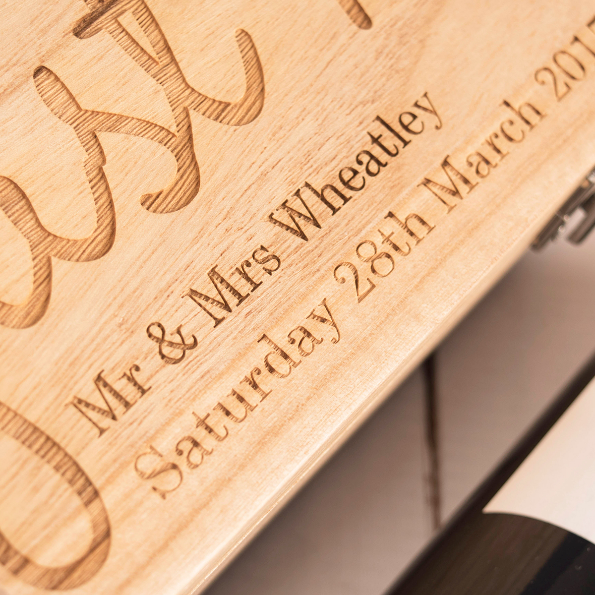 Personalised Luxury Wooden Wine Box - Just Married