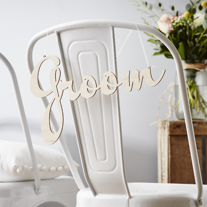 Personalised Set of 2 Wooden Chair Signs
