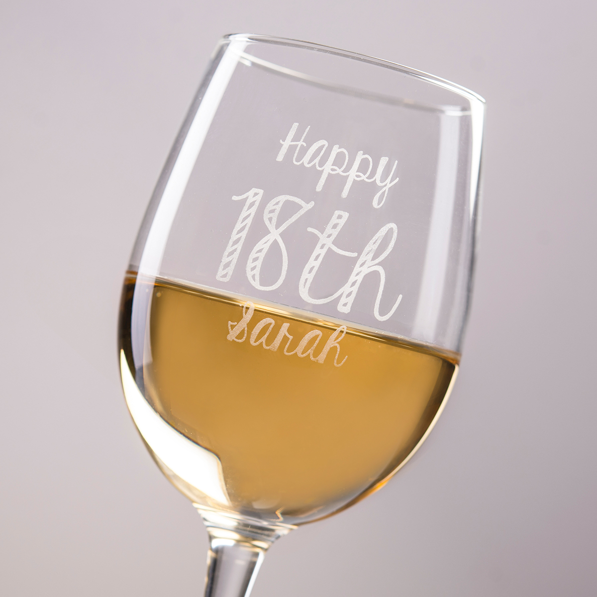 Personalised Wine Glass - Happy 18th
