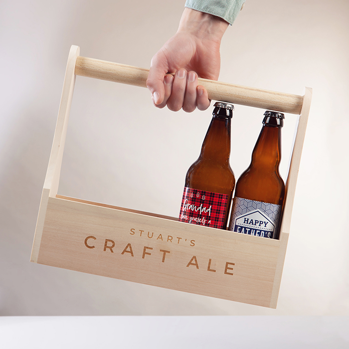 Personalised Wooden Bottle Carrier