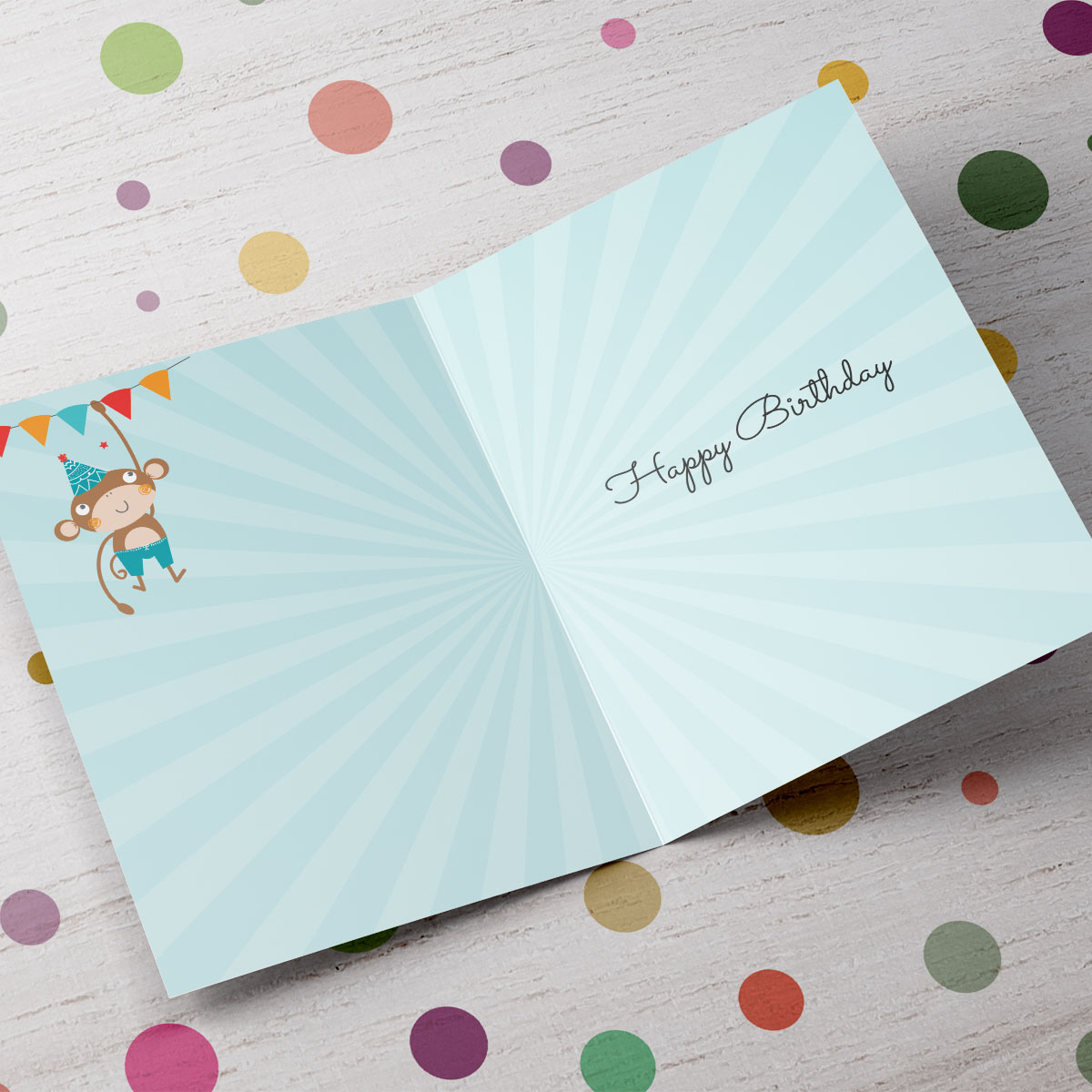 Personalised Birthday Card - Monkey & Lion