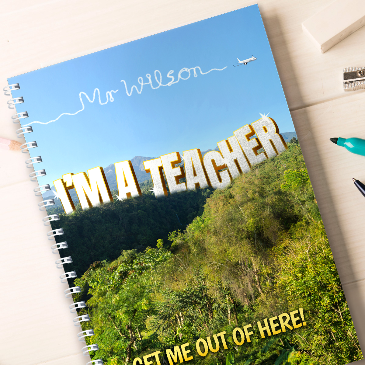 Personalised Notebook - I'm A Teacher Get Me Out Of Here