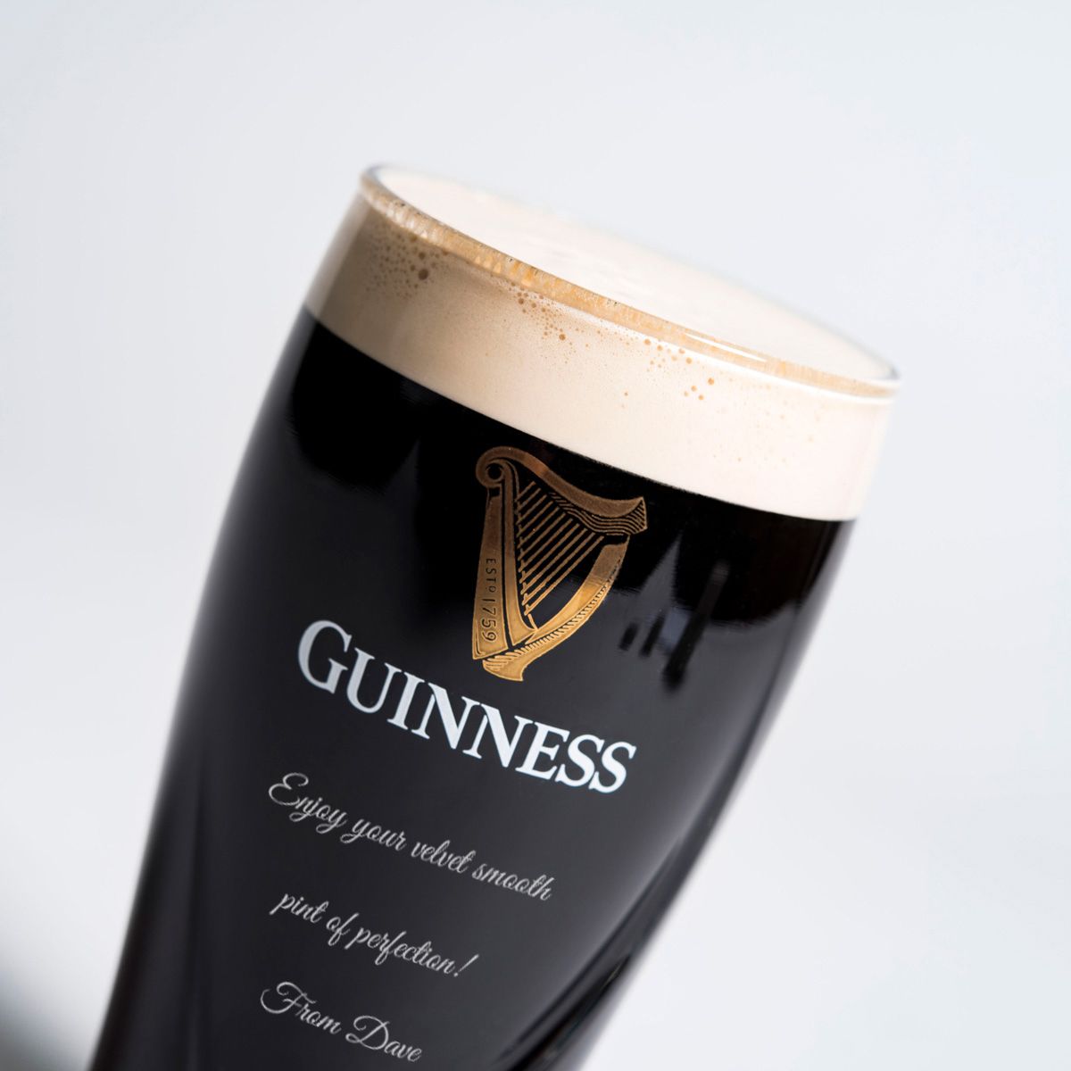 Personalised Guinness Pint Glass - For Your Husband