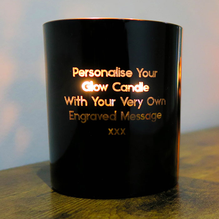 Personalised Scented Glow Candle - Your Own Message