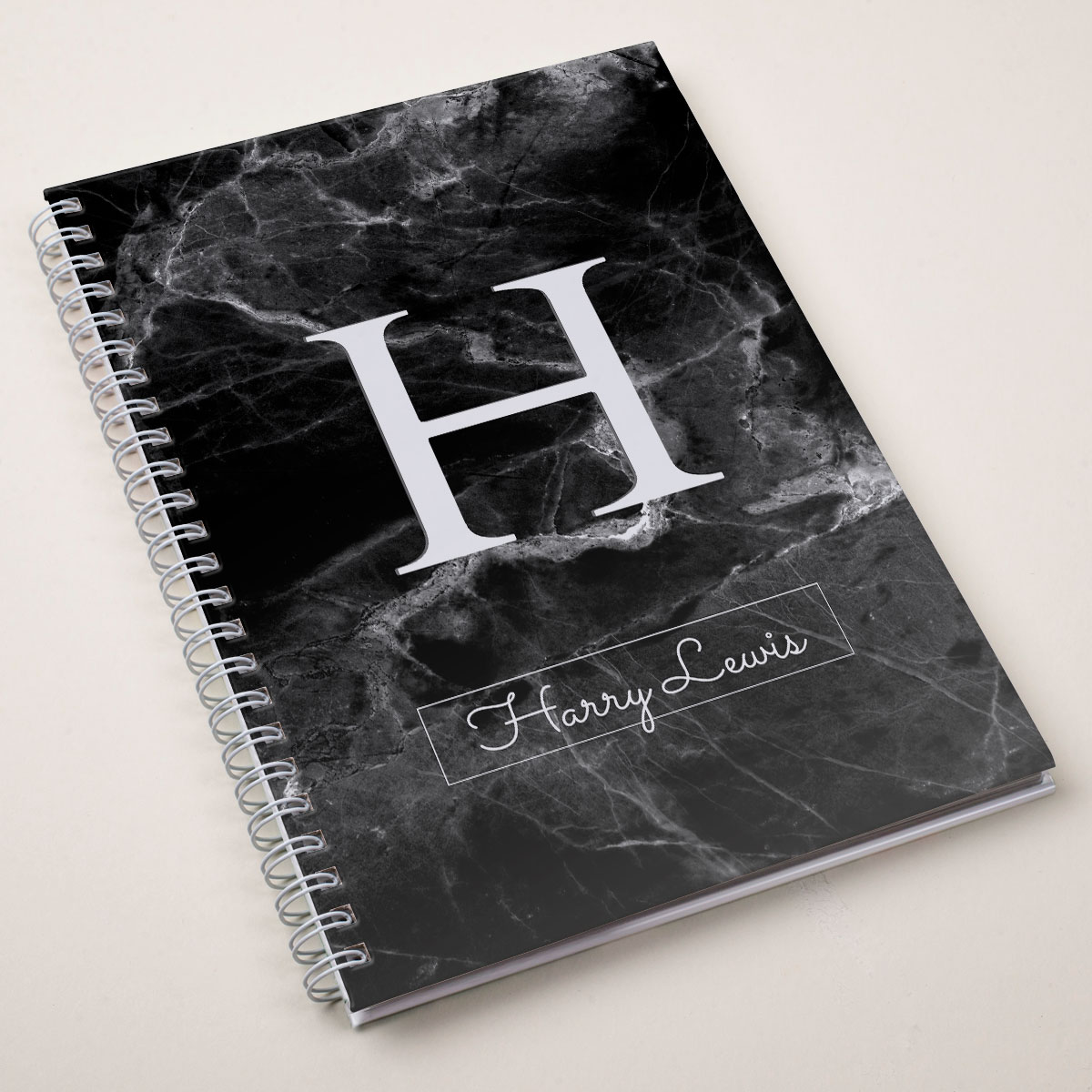 Personalised Notebook - Marble Initial
