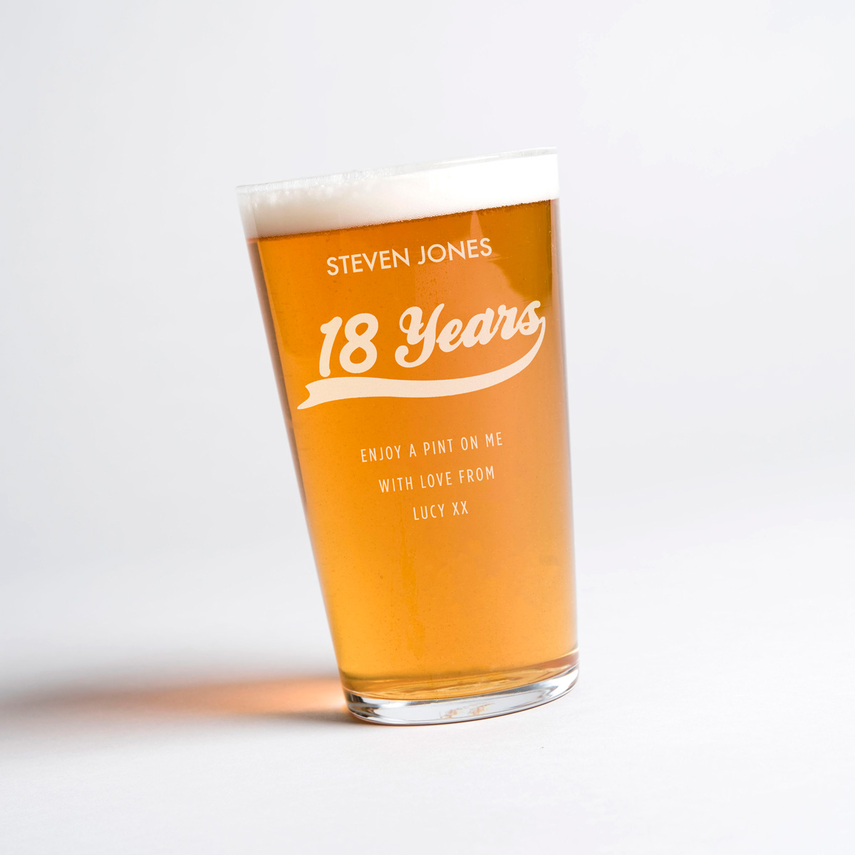 Personalised Pint Glass - 18 Years Old