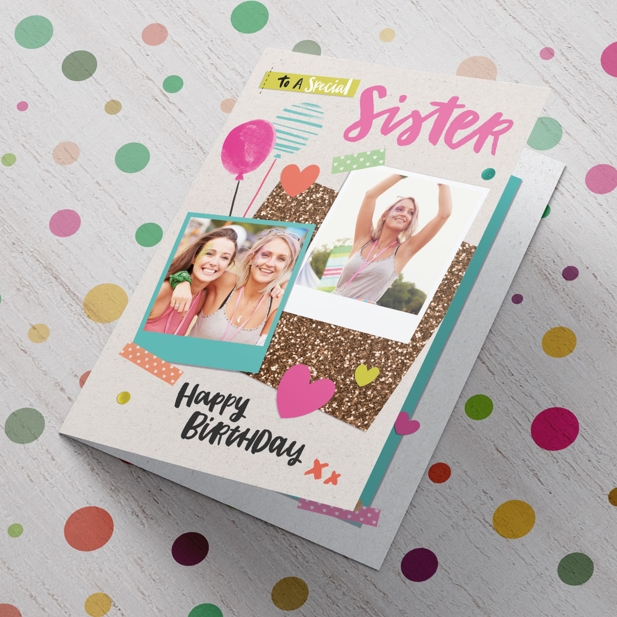 Double Photo Upload Birthday Card - Special Sister