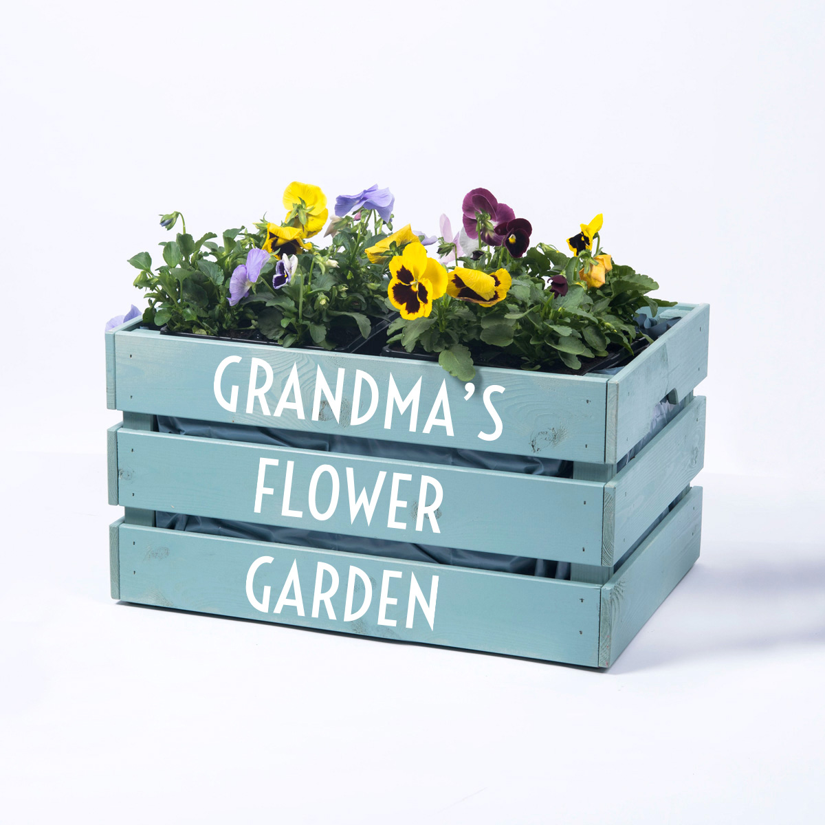 Personalised Large Wooden Crate - Any Message Planter