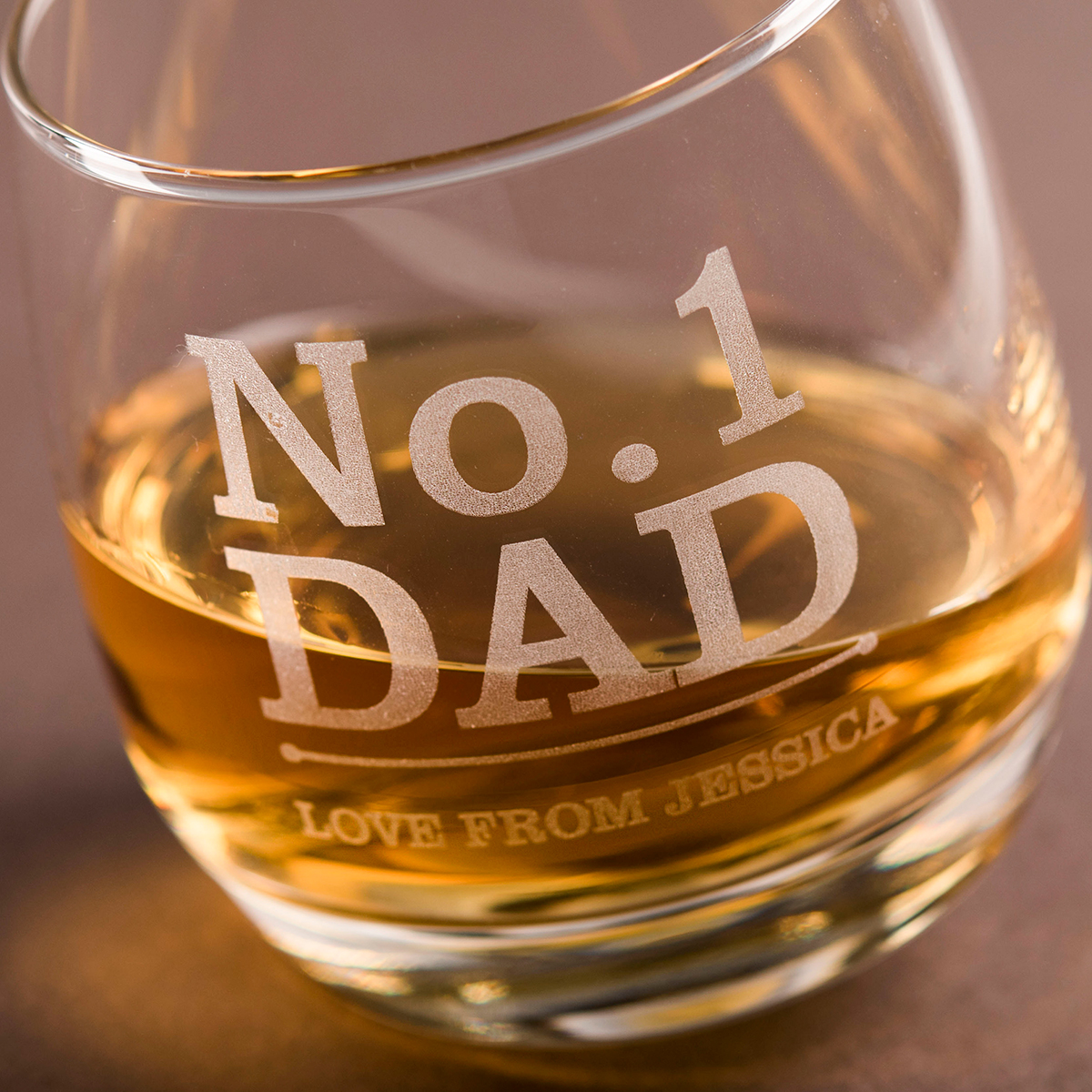 Personalised Set Of 2 Whisky Rockers - No1 Dad