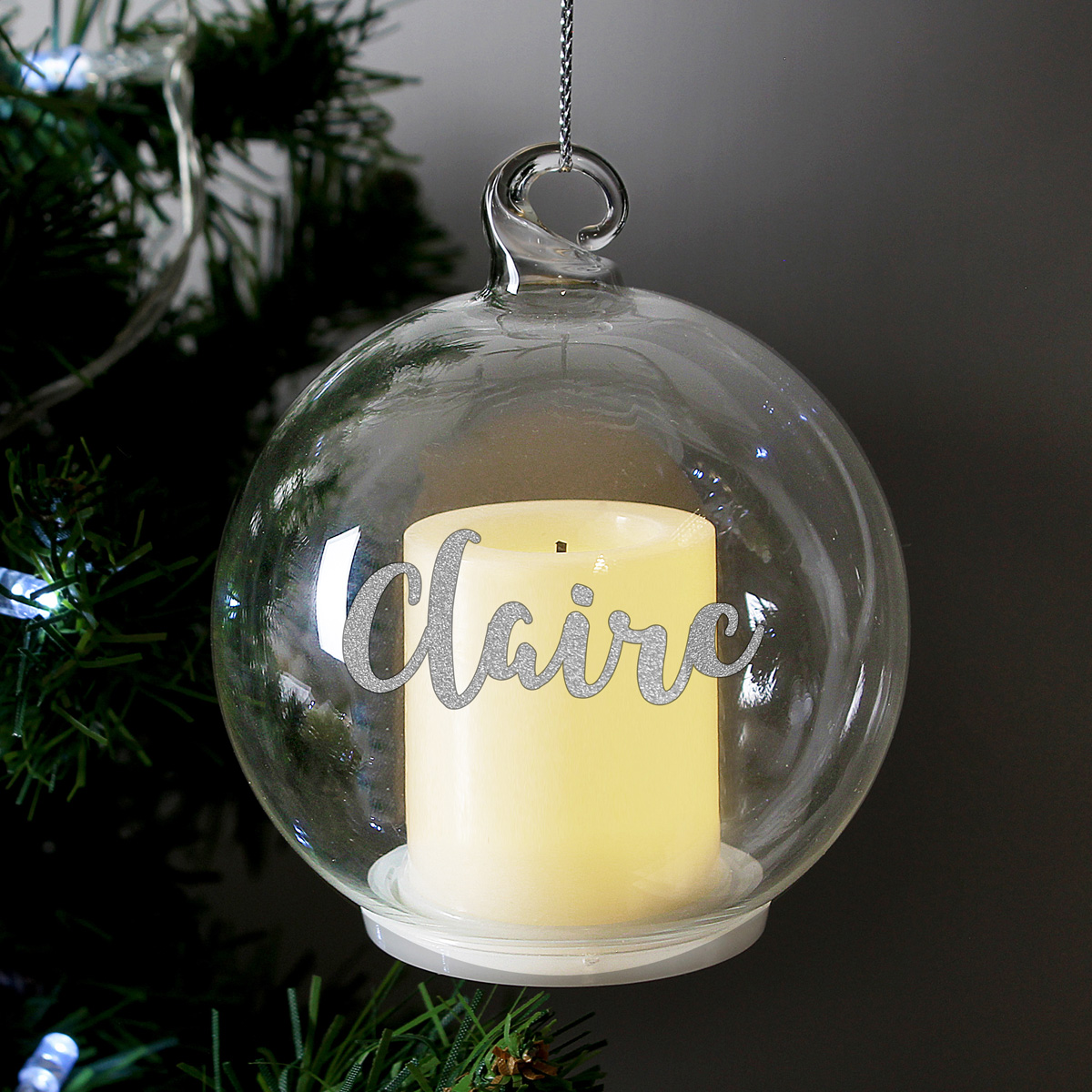 Personalised LED Candle Bauble - Name