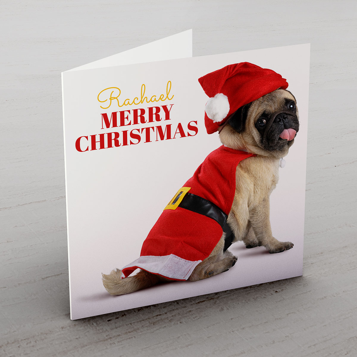 Personalised Card - Christmas Pug