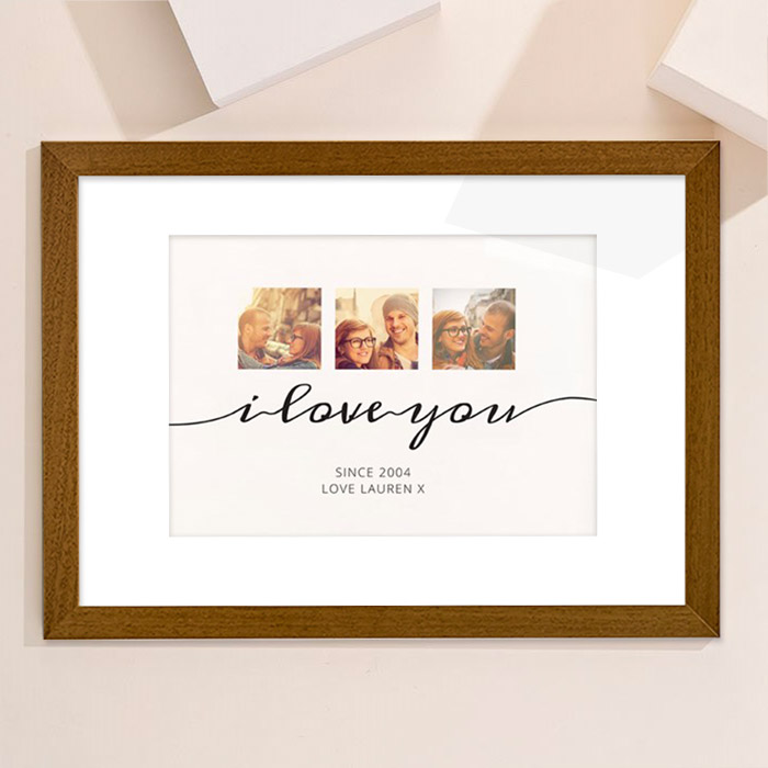 Multi Photo Upload Framed Print - I Love You