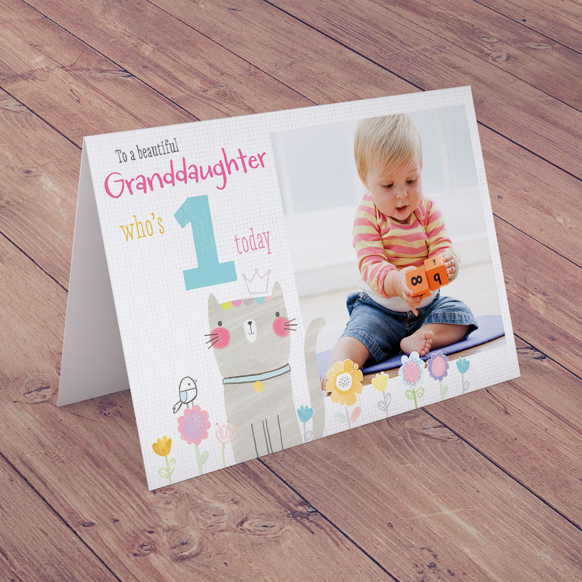 Photo Upload First Birthday Card - One Today
