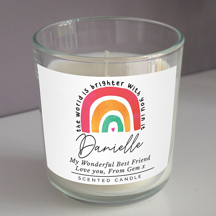 Personalised You Make The World Bright Scented Jar Candle