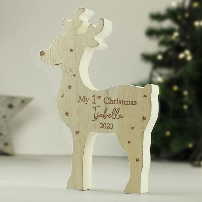 Personalised Wooden Reindeer - My 1st Christmas
