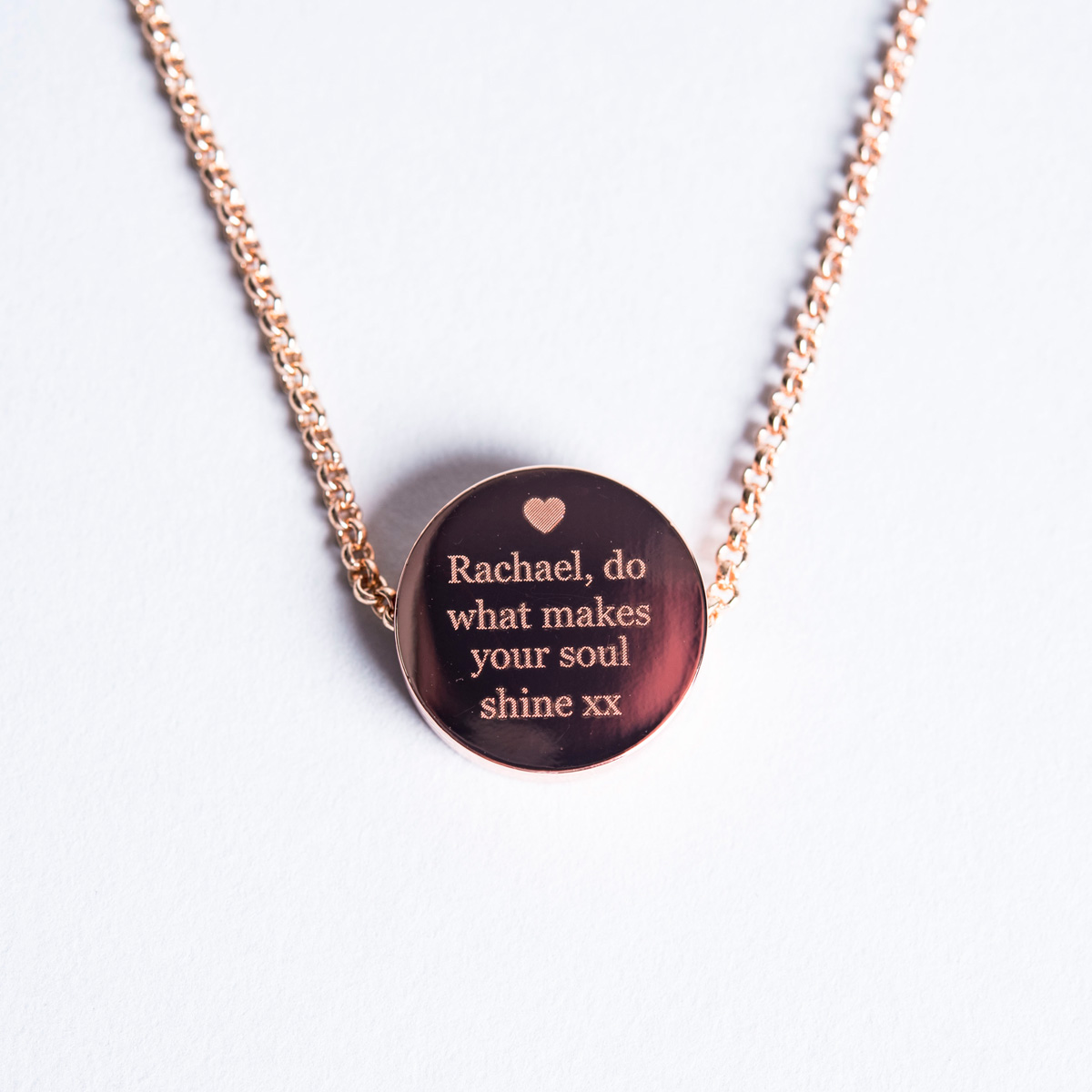 Personalised Necklace - Rose Gold Disc