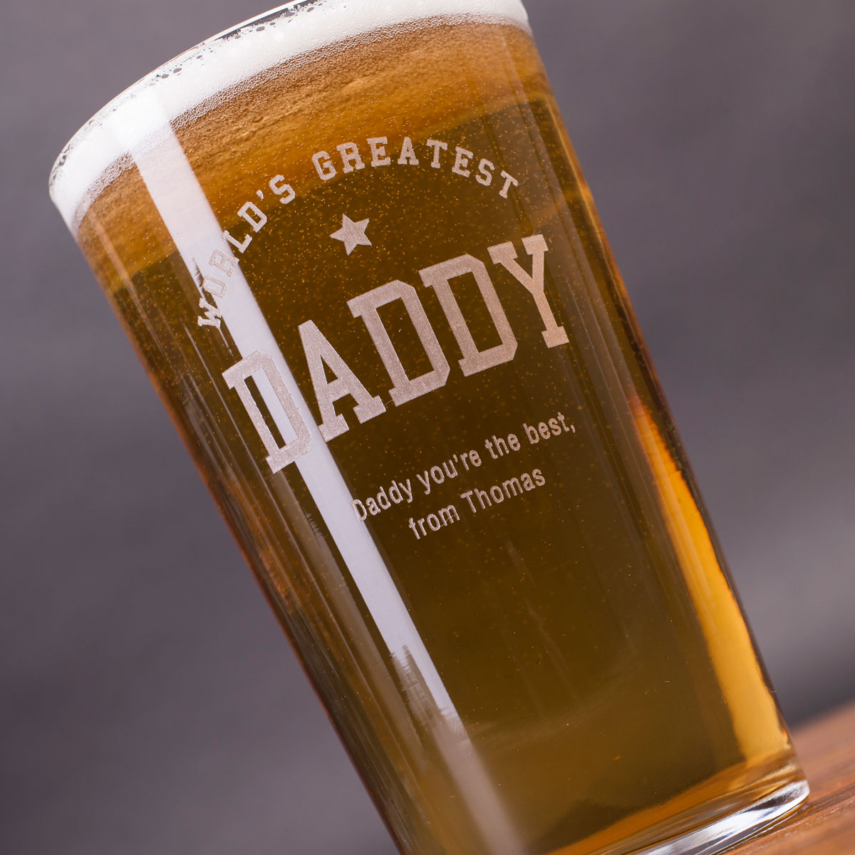 Personalised Pint Glass - World's Greatest Daddy