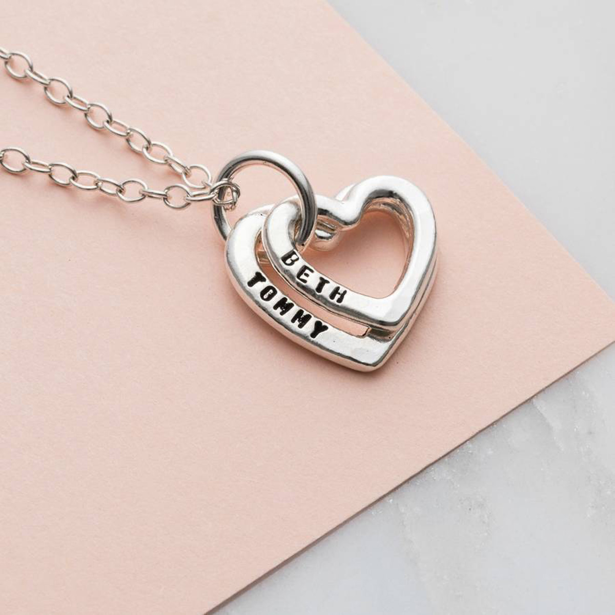 Personalised Posh Totty Designs Baby Names Hearts Necklace