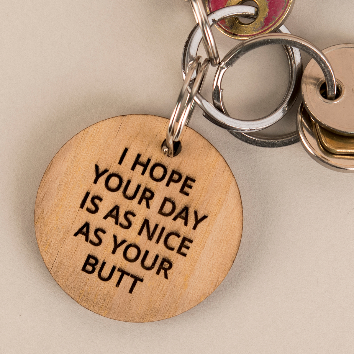 Engraved Wooden Key Ring - Your Day