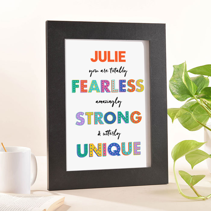 Personalised Fearless Strong Unique Portrait Print