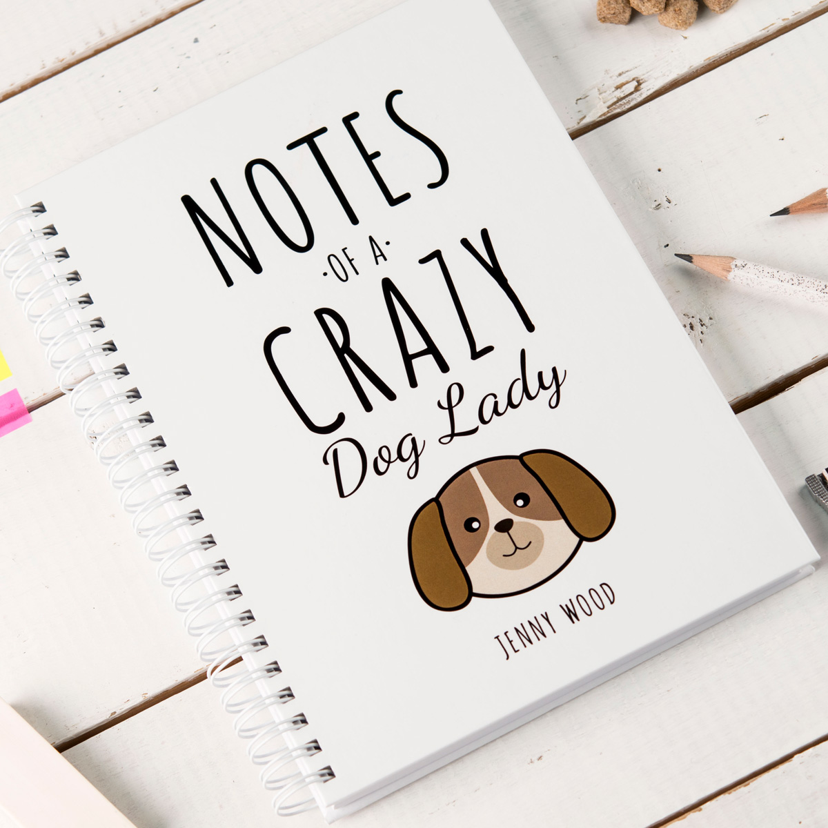 Personalised Notebook - Notes Of A Crazy Dog Lady