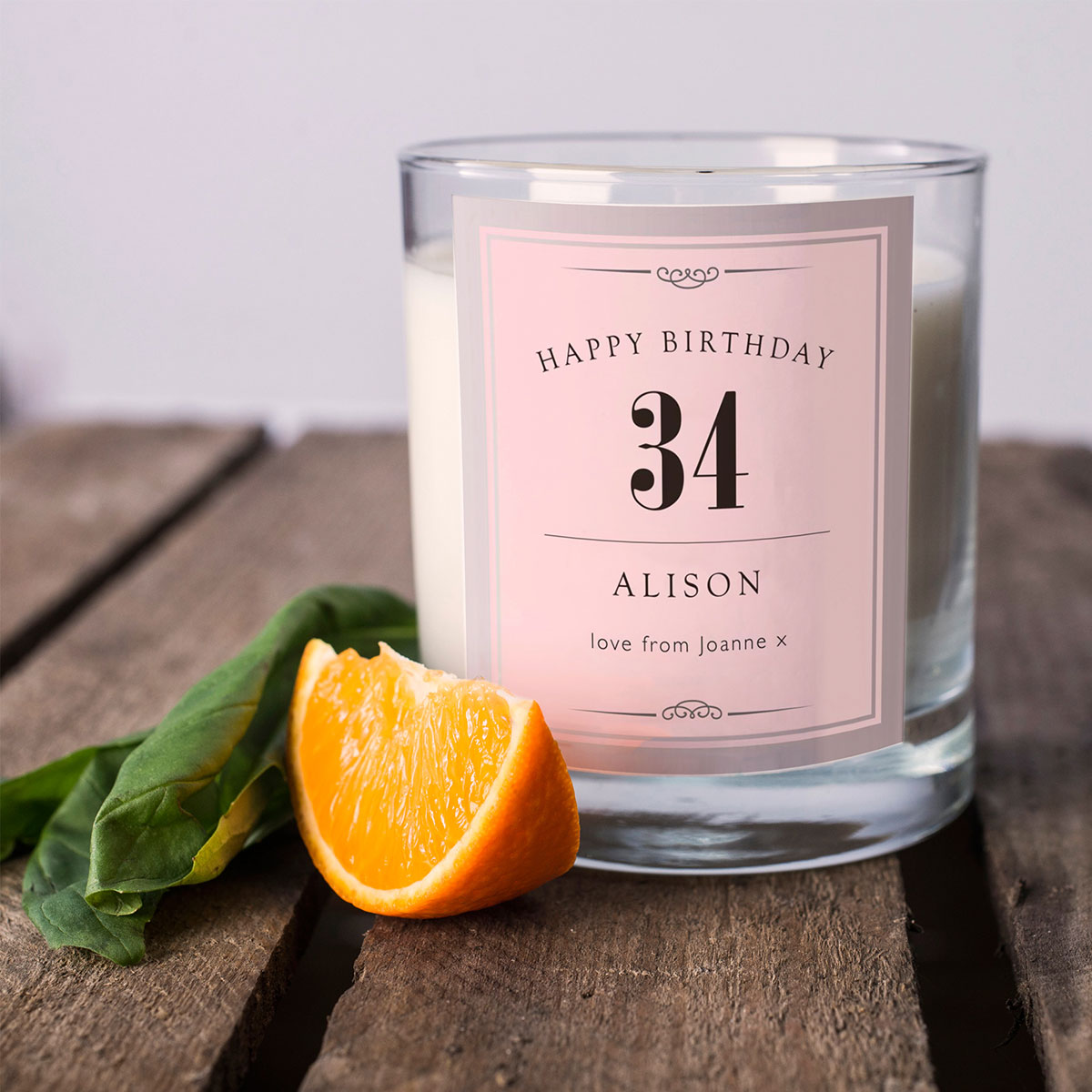 Personalised Scented Candle - Birthday Pink