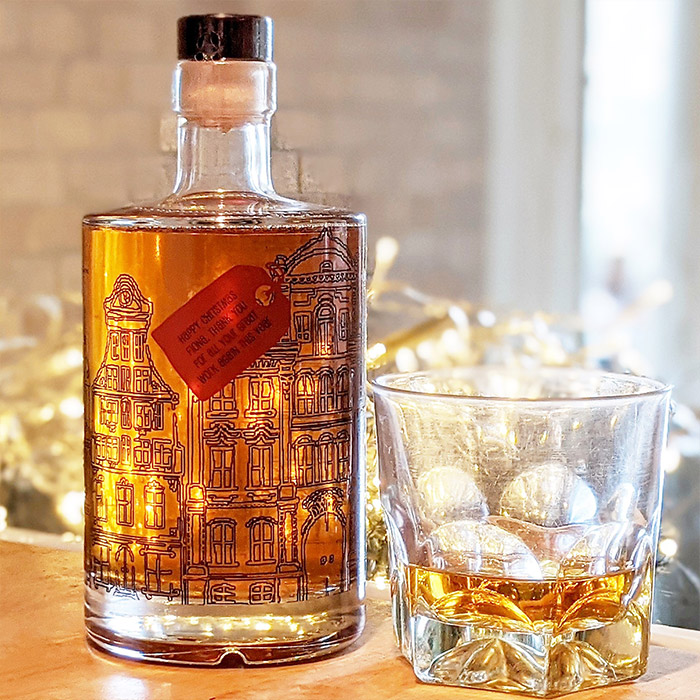 Personalised Christmas Sparkly Golden Gin