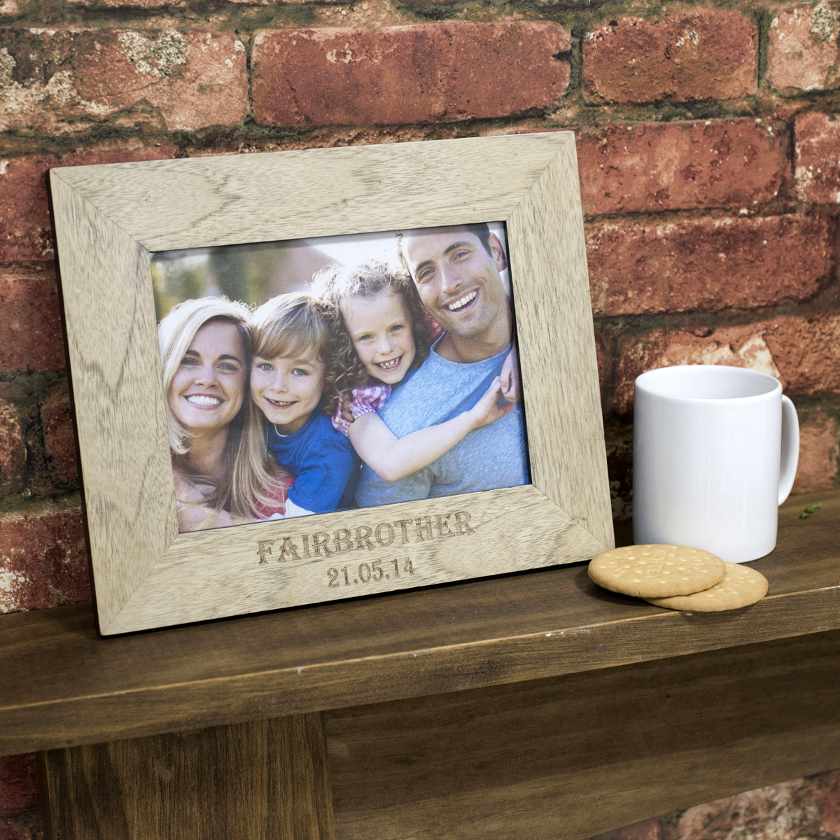Engraved Wooden Photo Frame - Family Name