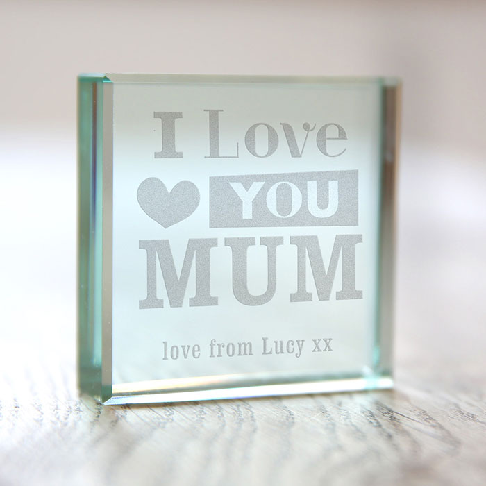 Personalised Glass Token - I Love You Mum