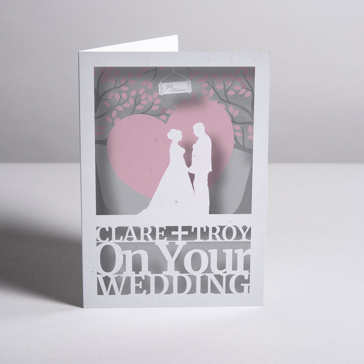 Personalised Card - Papercut Effect Wedding