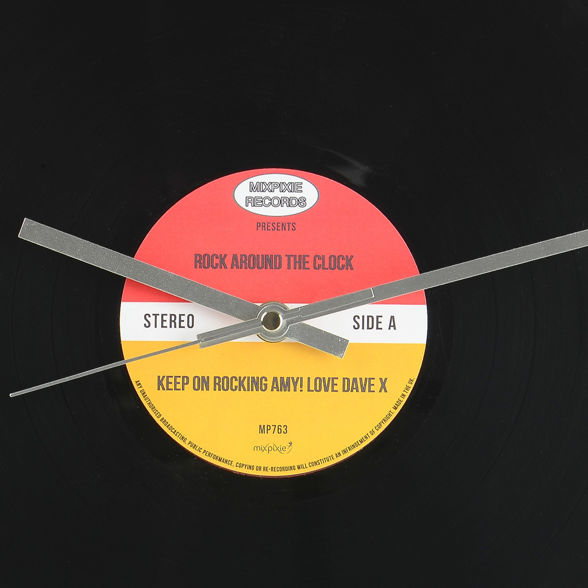 Personalised Vinyl Record Clock