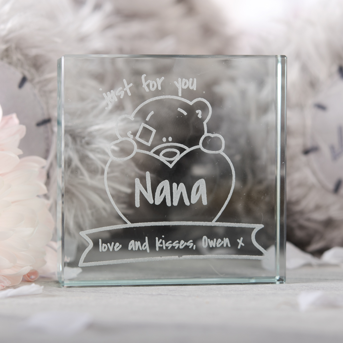 Personalised Me To You Glass Token - Just For You Nana