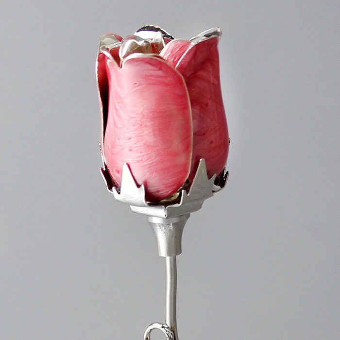 Personalised Pink Rose Bud Ornament