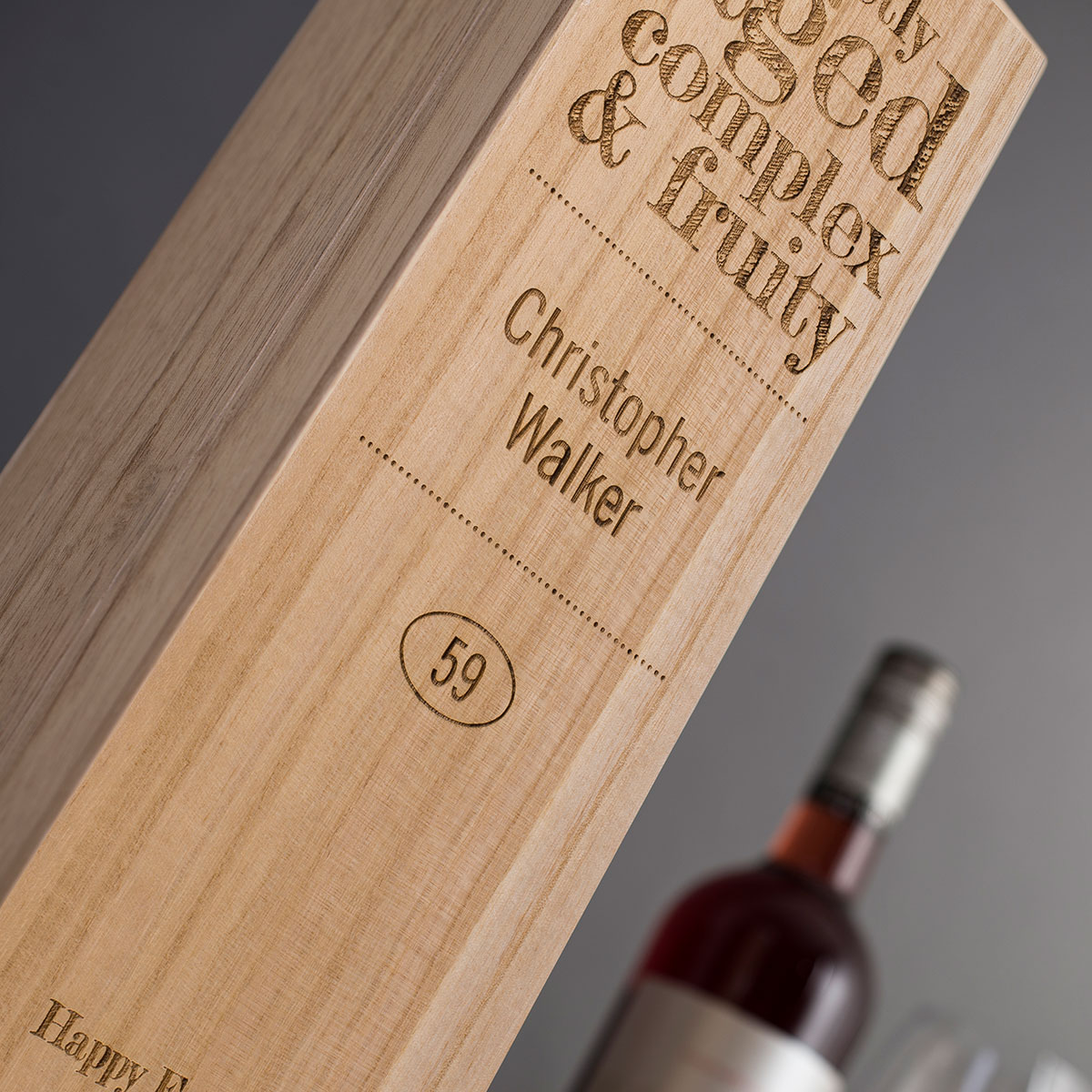 Personalised Luxury Wooden Wine Box - Perfectly Aged
