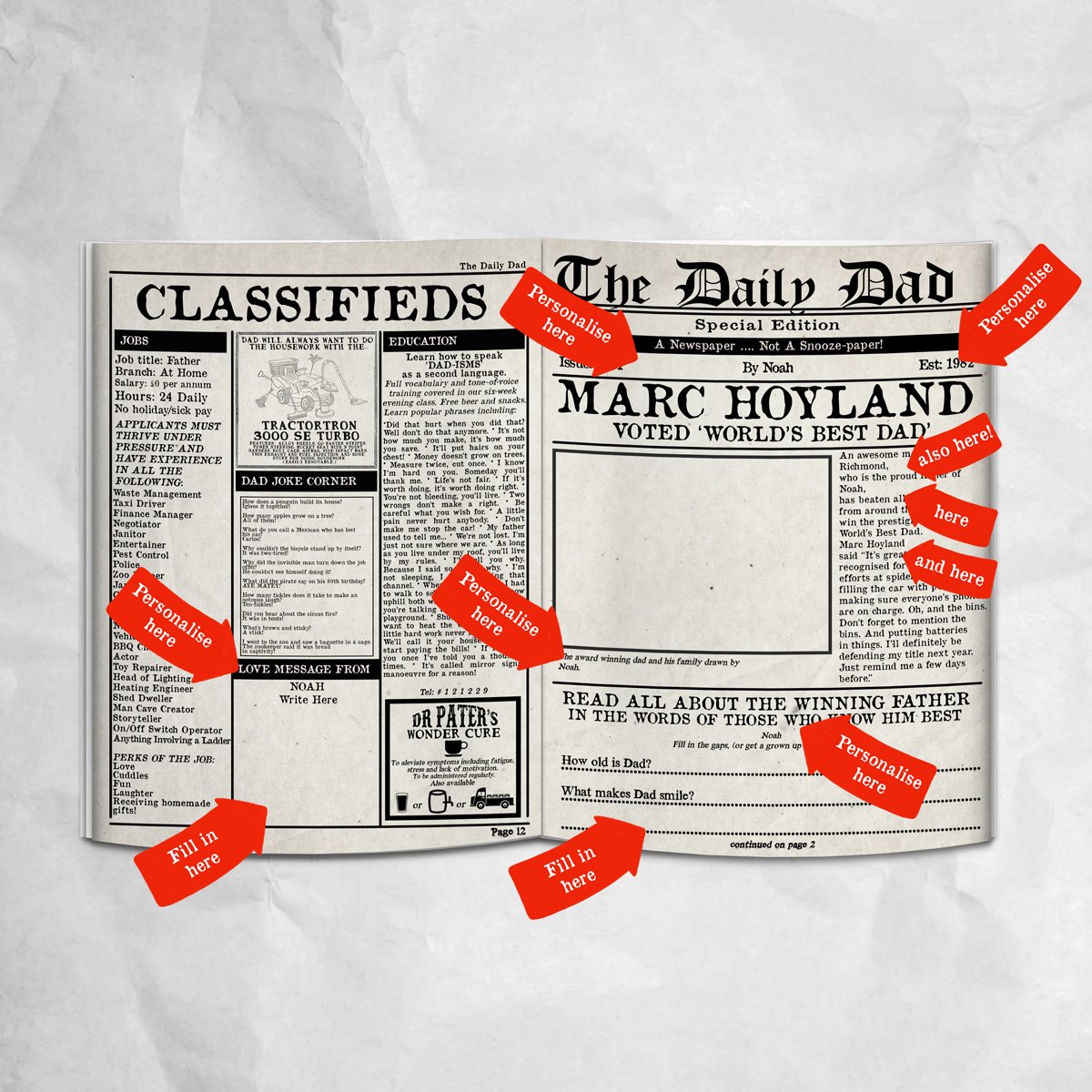 Personalised Newspaper - The Daily Dad