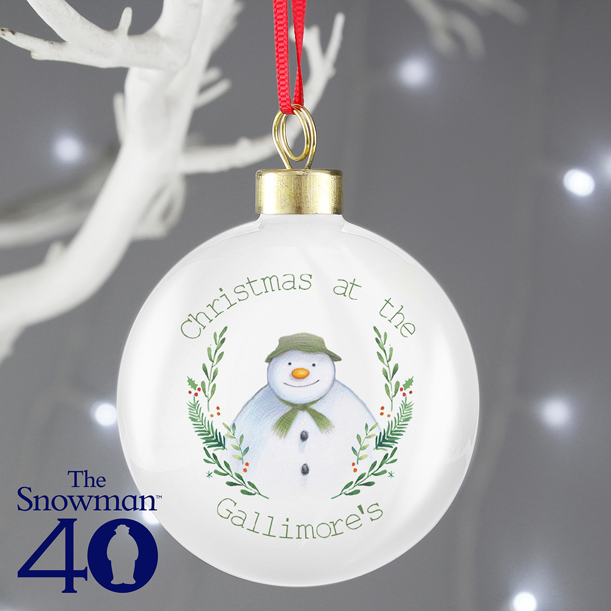 Personalised Bauble - The Snowman Winter Garden