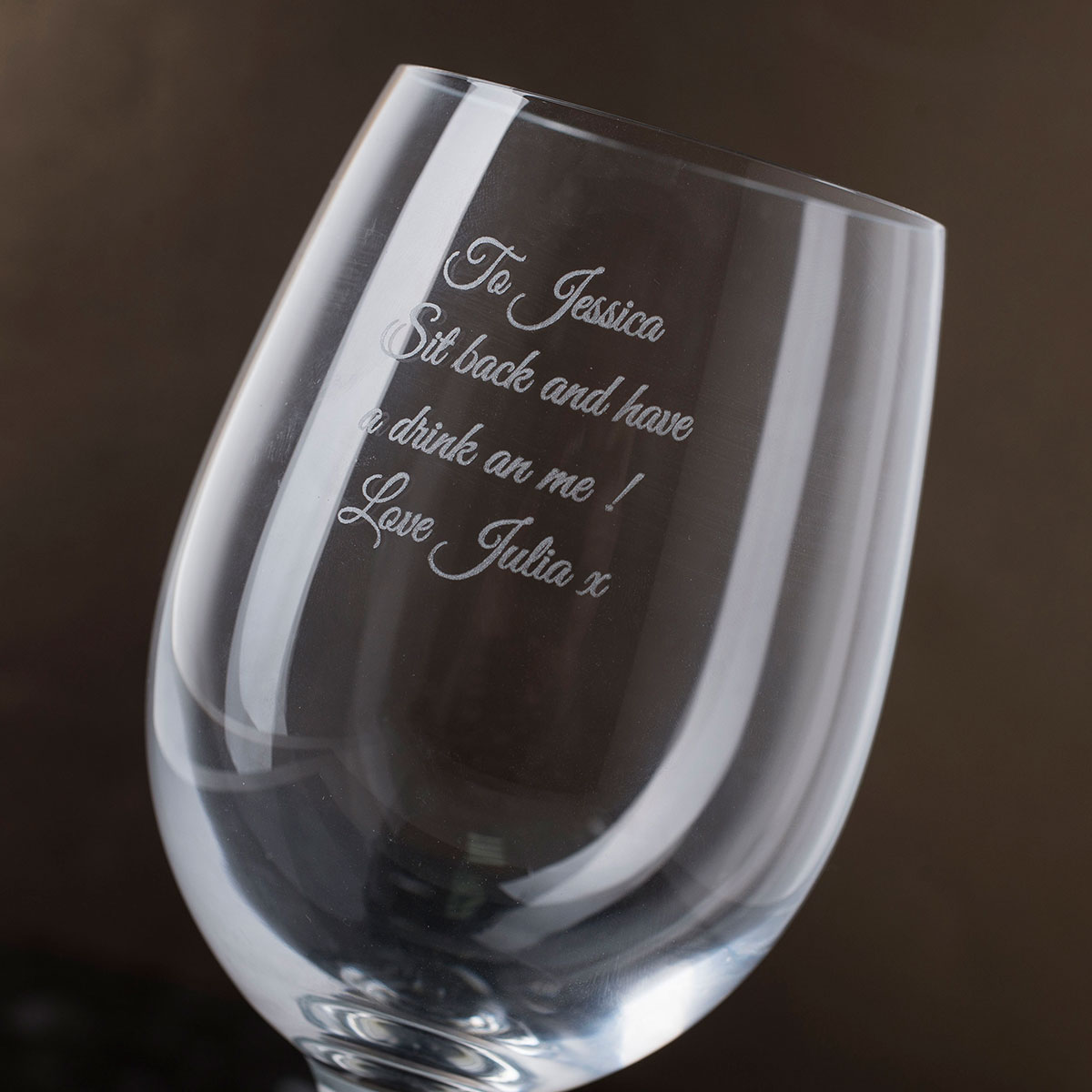 Personalised Wine Glass & Miniature White Wine Gift Set - Message
