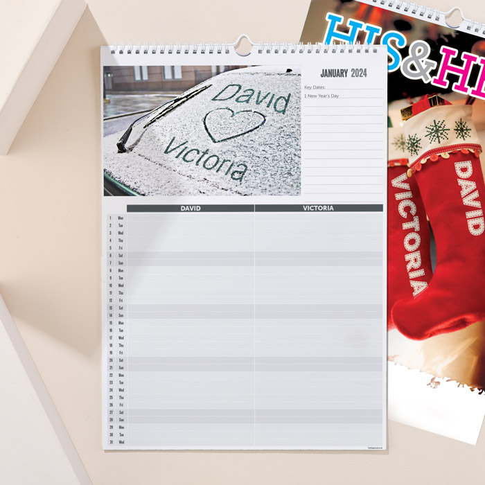 Personalised His and Hers Planner Calendar - 4th Edition