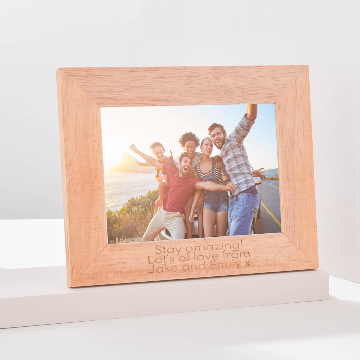 Engraved Wooden Photo Frame -  Message
