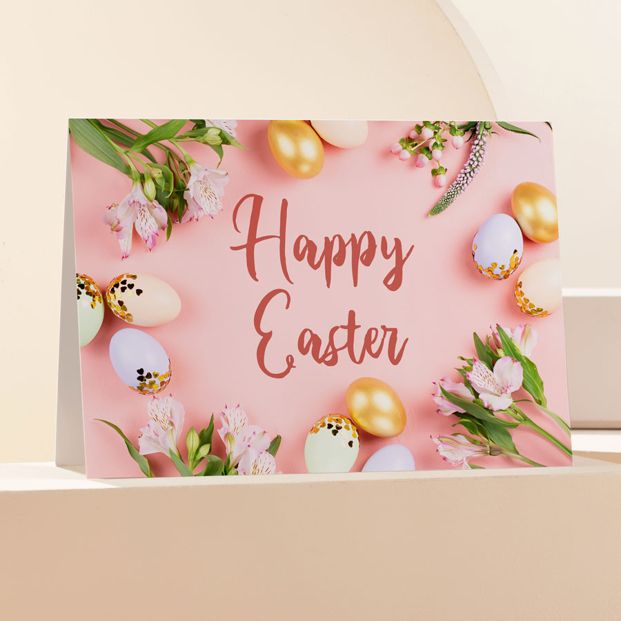 Easter Card - Flowers & Eggs